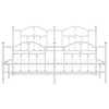 Stella Homewares Metal Bed Frame without Mattress with Footboard White 183x203 cm King