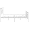 Stella Homewares Metal Bed Frame without Mattress with Footboard White 183x203 cm King