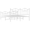 Stella Homewares Metal Bed Frame without Mattress with Footboard White 183x203 cm King