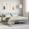 Stella Homewares Metal Bed Frame without Mattress with Footboard White 183x203 cm King