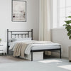Stella Homewares Metal Bed Frame without Mattress with Headboard Black 107x203 cm King Single