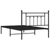 Stella Homewares Metal Bed Frame without Mattress with Headboard Black 107x203 cm King Single