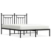 Stella Homewares Metal Bed Frame without Mattress with Headboard Black 150x200 cm
