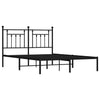 Stella Homewares Metal Bed Frame without Mattress with Headboard Black 150x200 cm