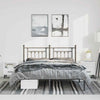 Stella Homewares Metal Bed Frame without Mattress with Headboard Black 150x200 cm