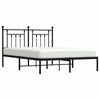 Stella Homewares Metal Bed Frame without Mattress with Headboard Black 150x200 cm
