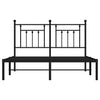 Stella Homewares Metal Bed Frame without Mattress with Headboard Black 150x200 cm