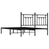 Stella Homewares Metal Bed Frame without Mattress with Headboard Black 150x200 cm