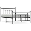 Stella Homewares Metal Bed Frame without Mattress with Footboard Black 107x203 cm King Single