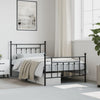 Stella Homewares Metal Bed Frame without Mattress with Footboard Black 107x203 cm King Single