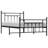 Stella Homewares Metal Bed Frame without Mattress with Footboard Black 107x203 cm King Single