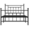 Stella Homewares Metal Bed Frame without Mattress with Footboard Black 107x203 cm King Single