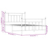 Stella Homewares Metal Bed Frame without Mattress with Footboard Black 107x203 cm King Single