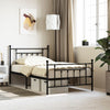 Stella Homewares Metal Bed Frame without Mattress with Footboard Black 107x203 cm King Single