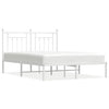 Stella Homewares Metal Bed Frame without Mattress with Headboard White 150x200 cm