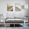 Stella Homewares Metal Bed Frame without Mattress with Headboard White 150x200 cm