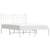 Stella Homewares Metal Bed Frame without Mattress with Headboard White 150x200 cm