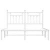 Stella Homewares Metal Bed Frame without Mattress with Headboard White 150x200 cm