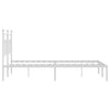 Stella Homewares Metal Bed Frame without Mattress with Headboard White 150x200 cm