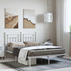 Stella Homewares Metal Bed Frame without Mattress with Headboard White 150x200 cm