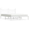 Stella Homewares Metal Bed Frame without Mattress with Headboard White 183x203 cm King