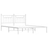 Stella Homewares Metal Bed Frame without Mattress with Headboard White 183x203 cm King