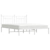 Stella Homewares Metal Bed Frame without Mattress with Headboard White 183x203 cm King