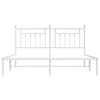 Stella Homewares Metal Bed Frame without Mattress with Headboard White 183x203 cm King