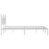 Stella Homewares Metal Bed Frame without Mattress with Headboard White 183x203 cm King