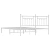 Stella Homewares Metal Bed Frame without Mattress with Headboard White 183x203 cm King