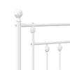 Stella Homewares Metal Bed Frame without Mattress with Headboard White 183x203 cm King