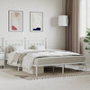 Stella Homewares Metal Bed Frame without Mattress with Headboard White 183x203 cm King