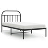 Stella Homewares Metal Bed Frame without Mattress with Headboard Black 107x203 cm King Single