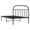 Stella Homewares Metal Bed Frame without Mattress with Headboard Black 107x203 cm King Single