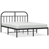 Stella Homewares Metal Bed Frame without Mattress with Headboard Black 150x200 cm