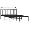 Stella Homewares Metal Bed Frame without Mattress with Headboard Black 150x200 cm