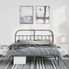 Stella Homewares Metal Bed Frame without Mattress with Headboard Black 150x200 cm