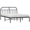 Stella Homewares Metal Bed Frame without Mattress with Headboard Black 150x200 cm