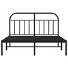 Stella Homewares Metal Bed Frame without Mattress with Headboard Black 150x200 cm