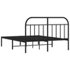 Stella Homewares Metal Bed Frame without Mattress with Headboard Black 150x200 cm