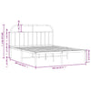 Stella Homewares Metal Bed Frame without Mattress with Headboard Black 150x200 cm
