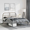 Stella Homewares Metal Bed Frame without Mattress with Headboard Black 150x200 cm