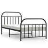 Stella Homewares Metal Bed Frame without Mattress with Footboard Black 107x203 cm King Single