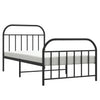 Stella Homewares Metal Bed Frame without Mattress with Footboard Black 107x203 cm King Single