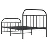 Stella Homewares Metal Bed Frame without Mattress with Footboard Black 107x203 cm King Single