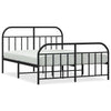 Stella Homewares Metal Bed Frame without Mattress with Footboard Black 150x200 cm