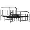 Stella Homewares Metal Bed Frame without Mattress with Footboard Black 150x200 cm