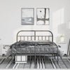 Stella Homewares Metal Bed Frame without Mattress with Footboard Black 150x200 cm