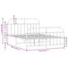 Stella Homewares Metal Bed Frame without Mattress with Footboard Black 150x200 cm