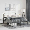 Stella Homewares Metal Bed Frame without Mattress with Footboard Black 150x200 cm